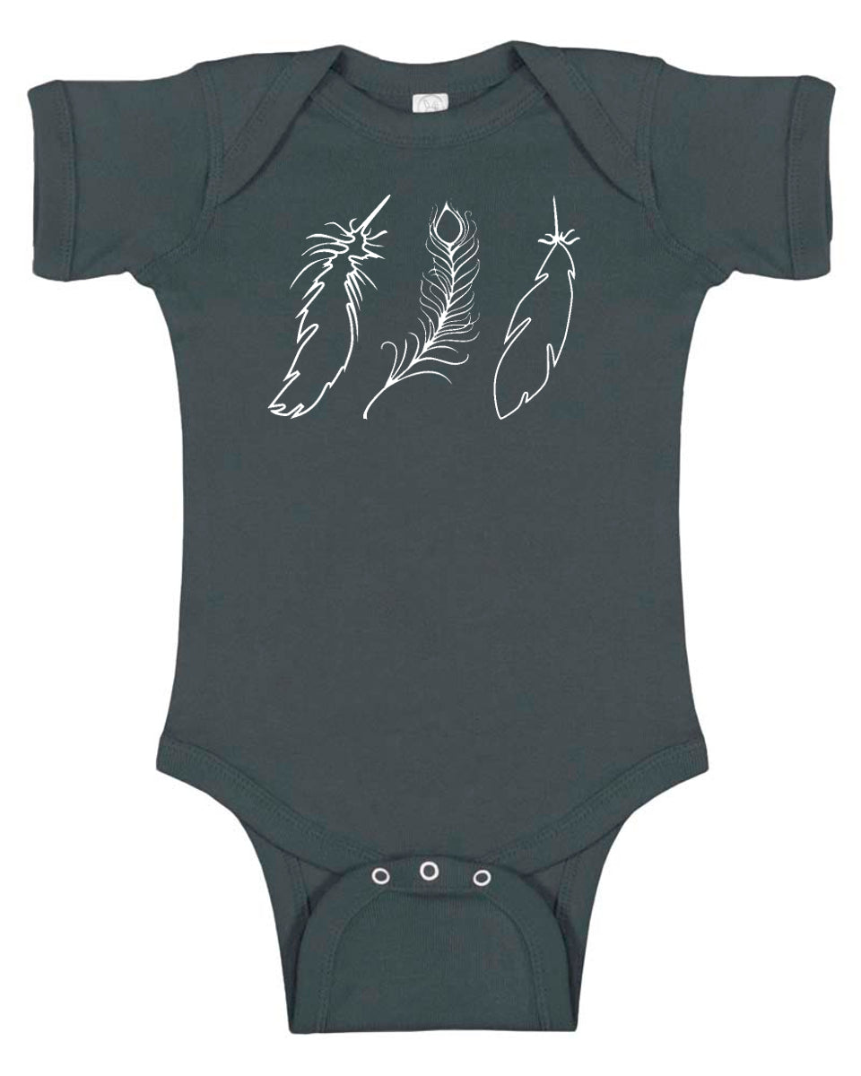 Wispy Feathers Graphic Baby Bodysuit