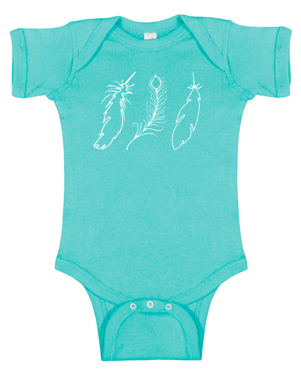 Wispy Feathers Graphic Baby Bodysuit