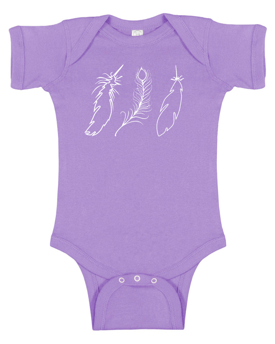Wispy Feathers Graphic Baby Bodysuit