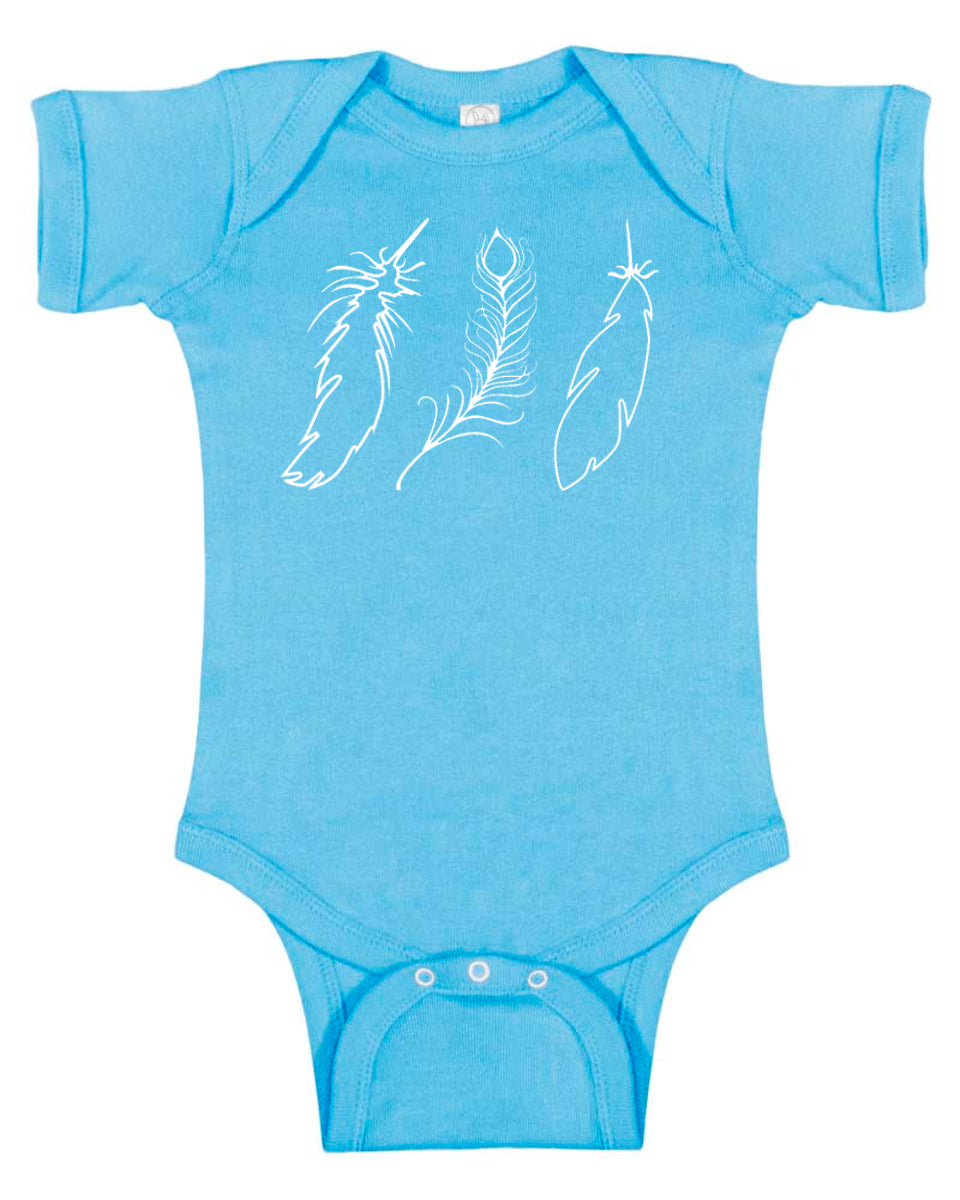 Wispy Feathers Graphic Baby Bodysuit