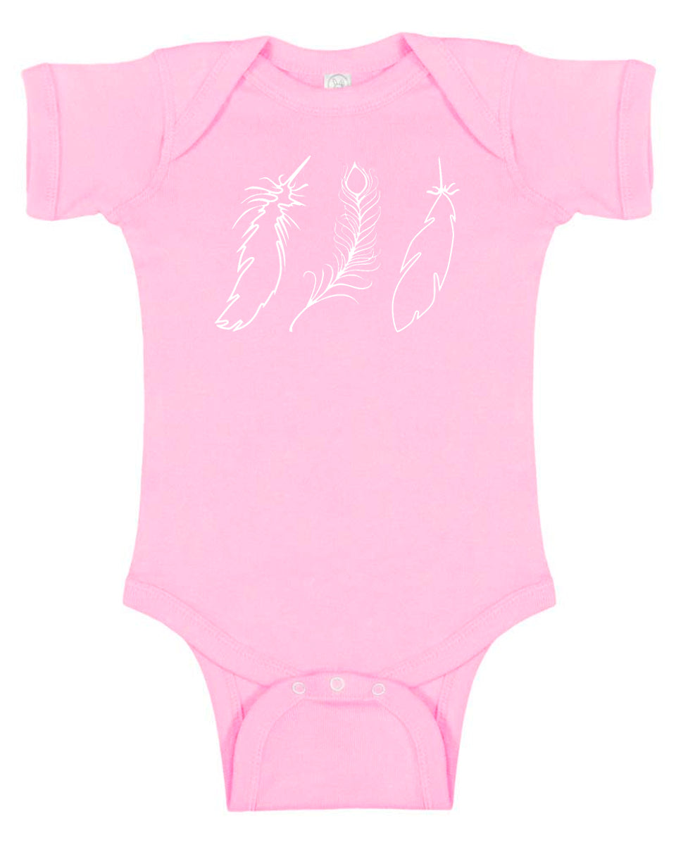 Wispy Feathers Graphic Baby Bodysuit