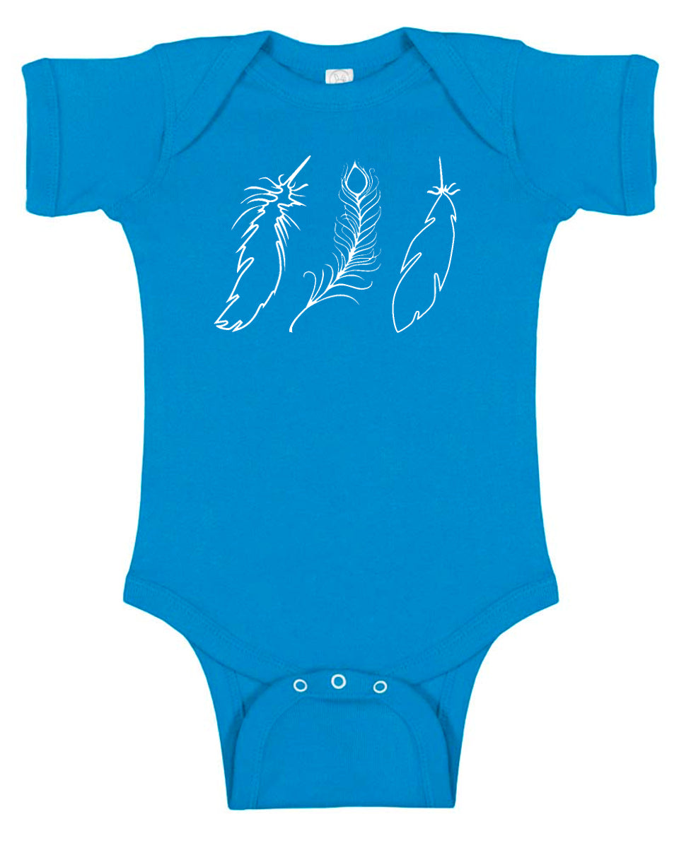 Wispy Feathers Graphic Baby Bodysuit