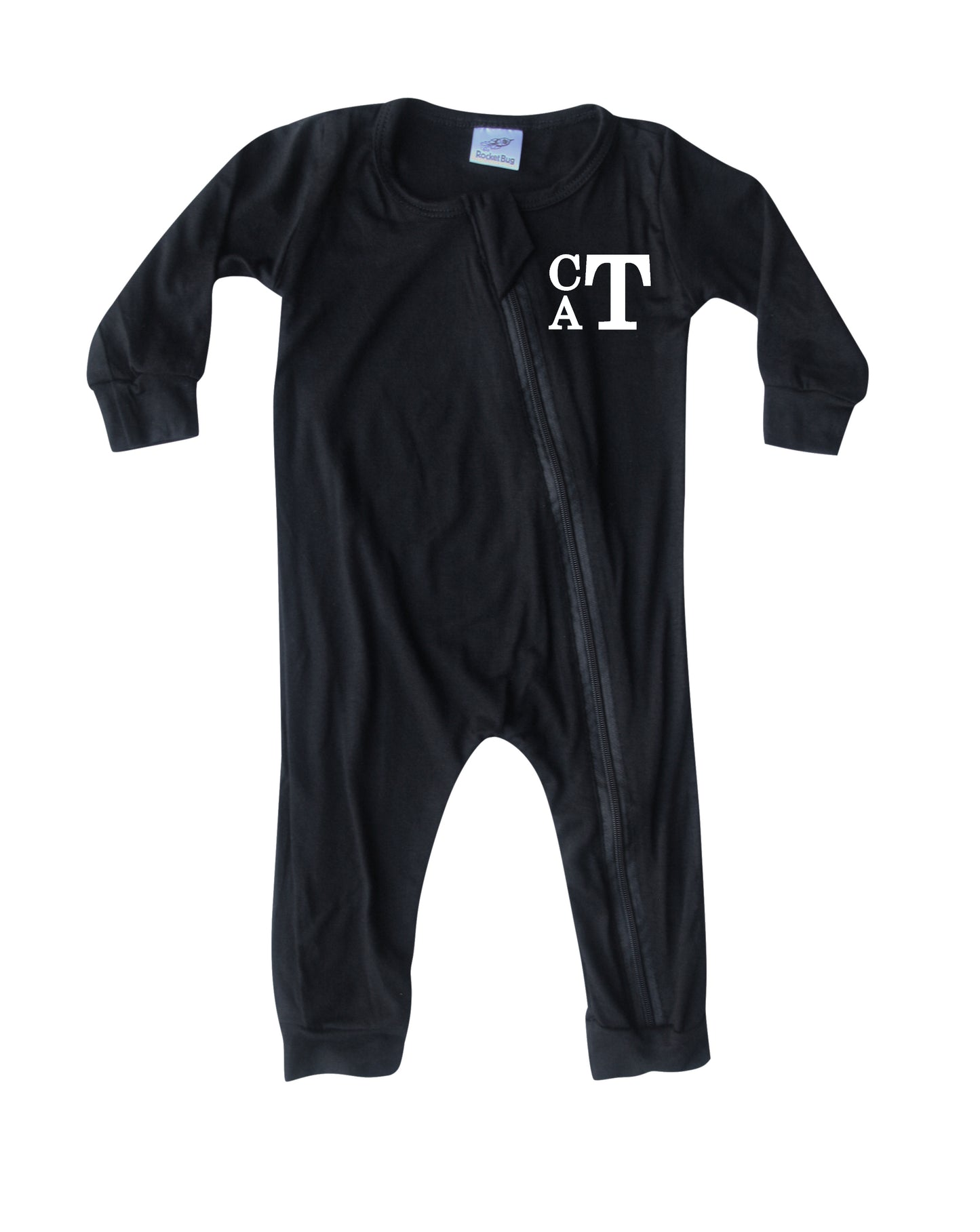 Personalized Initial Silky Long Sleeve Zipper Baby Romper