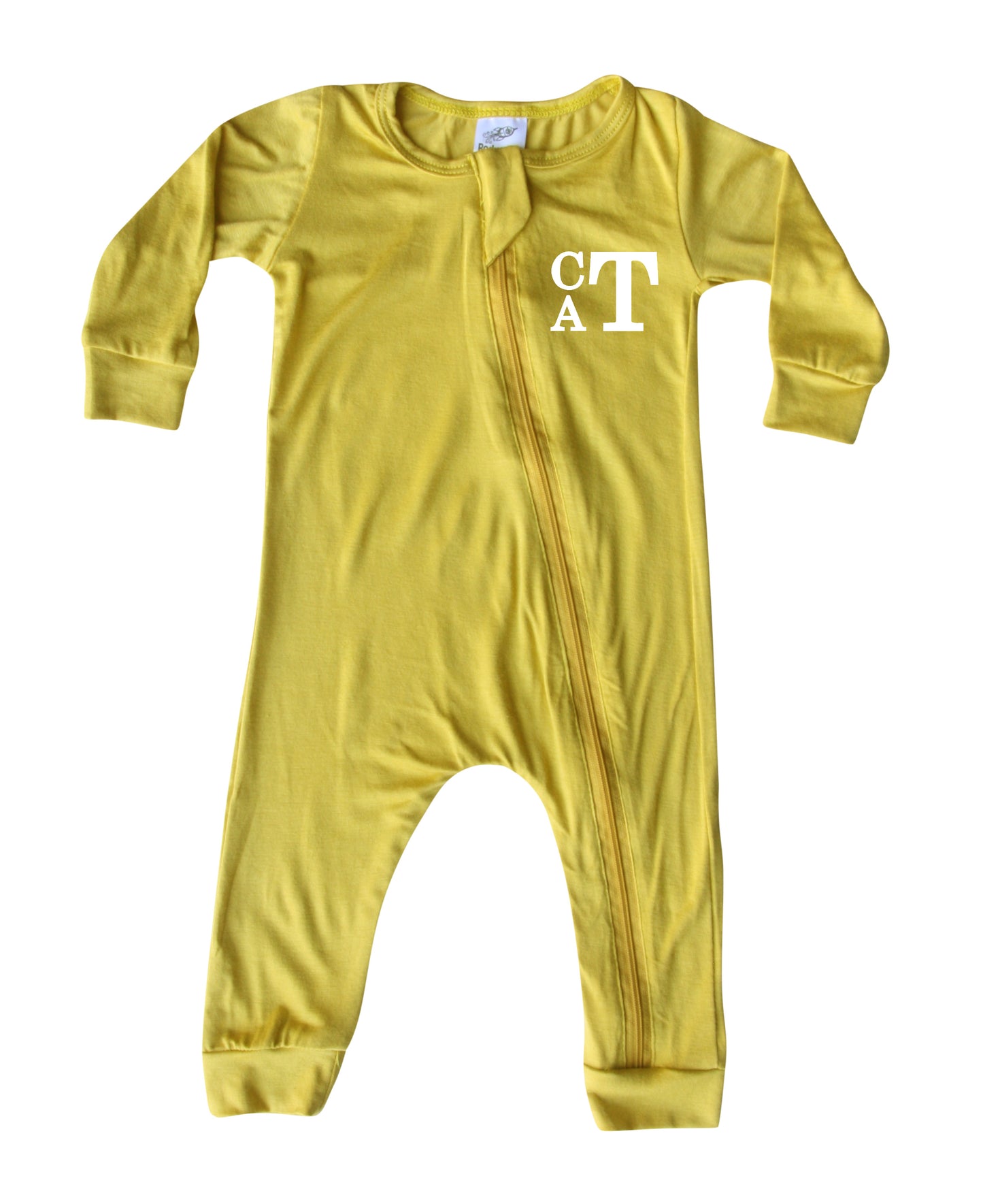Personalized Initial Silky Long Sleeve Zipper Baby Romper
