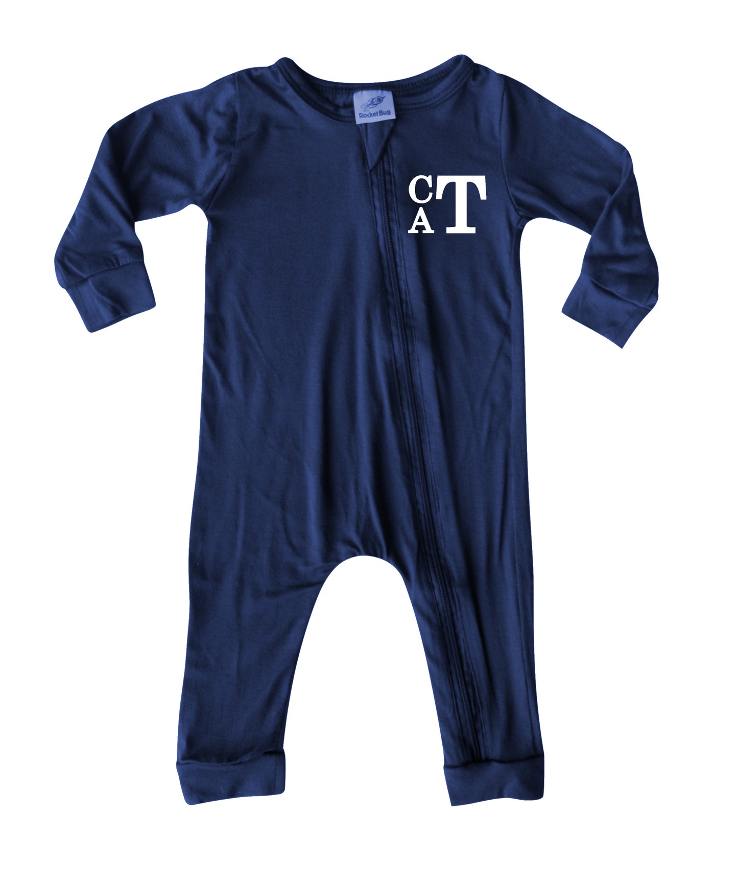 Personalized Initial Silky Long Sleeve Zipper Baby Romper