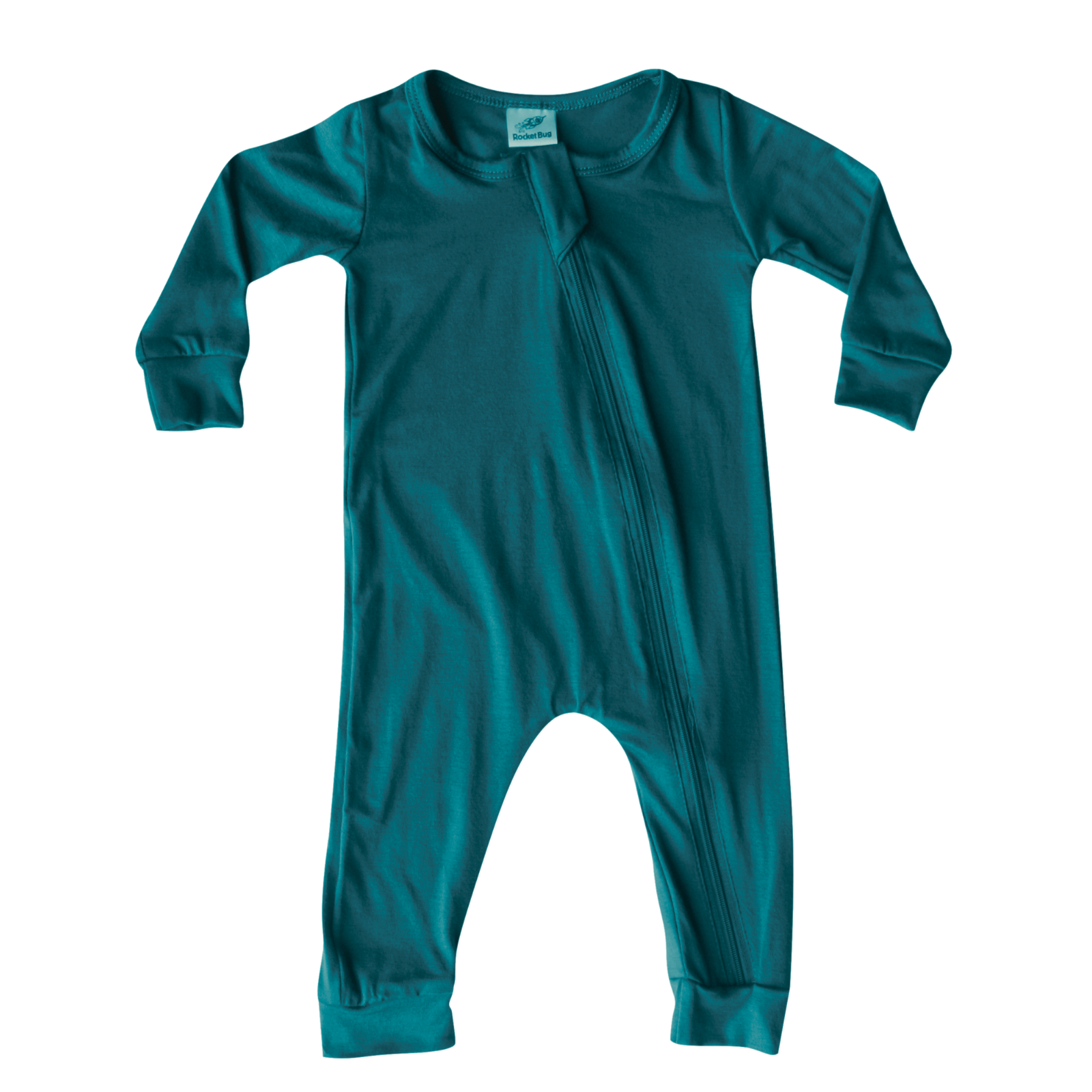 Silky Long Sleeve Zipper Baby Romper Silky Midnight Teal