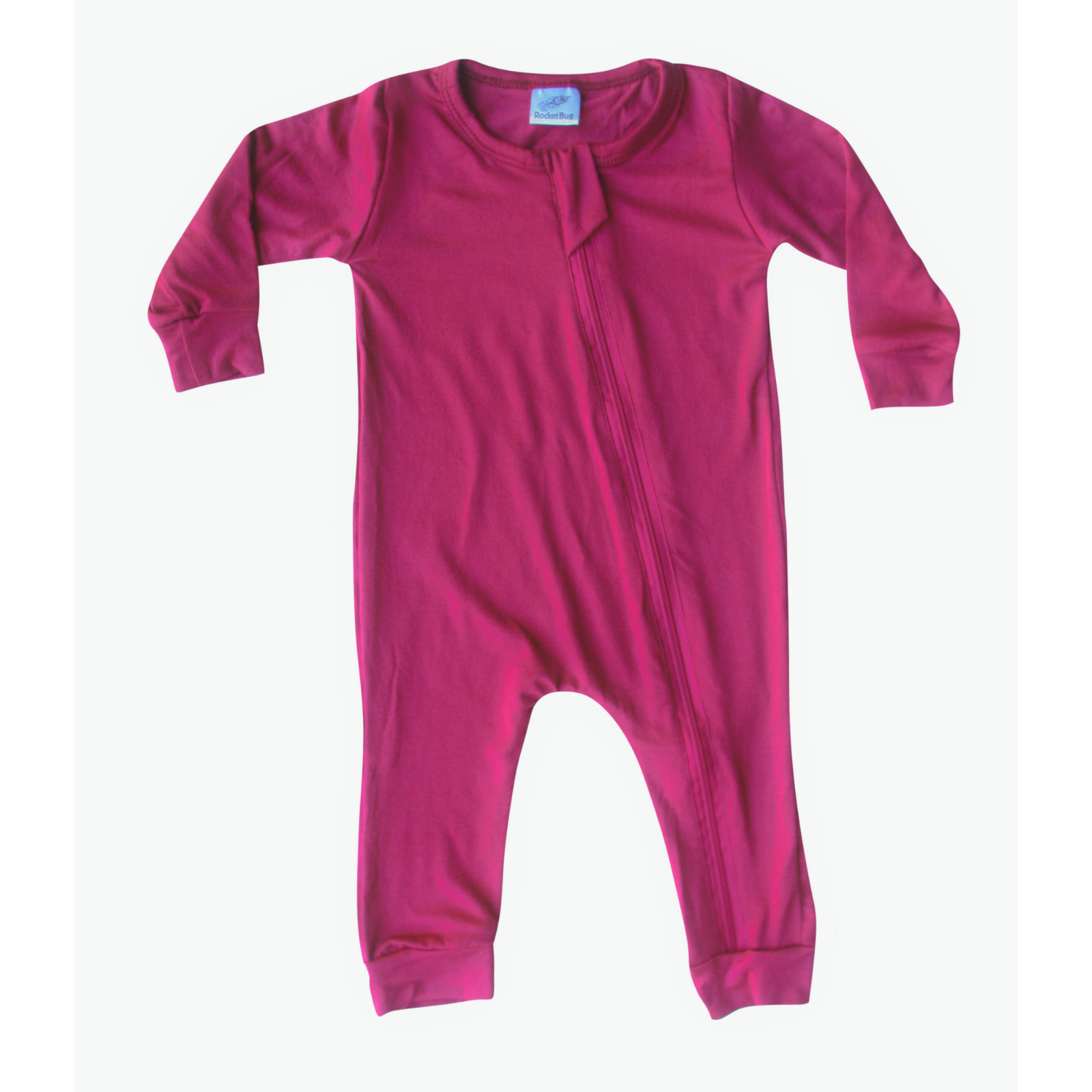 Silky Long Sleeve Zipper Baby Romper Silky Wine