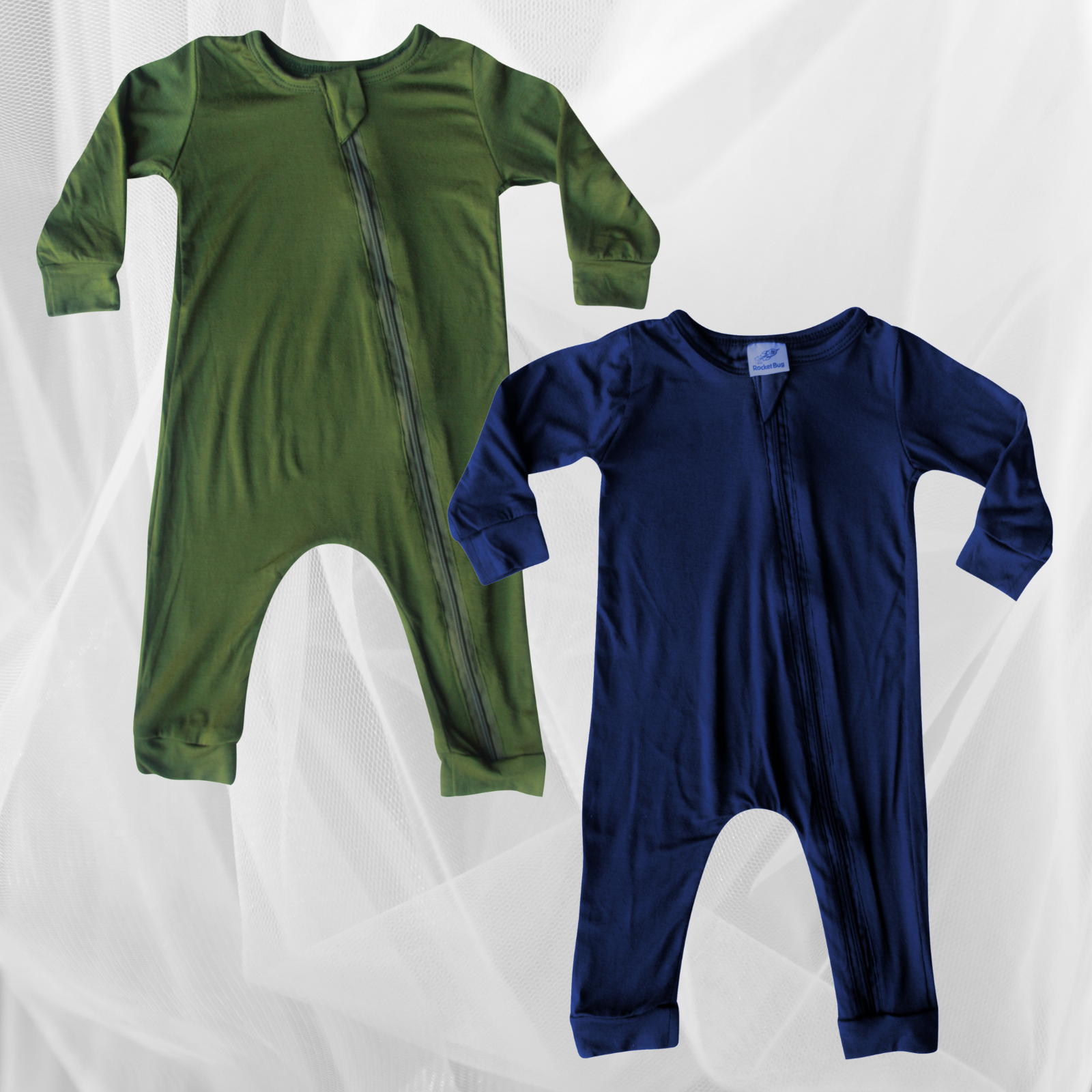 Silky Long Sleeve Zipper Baby Romper