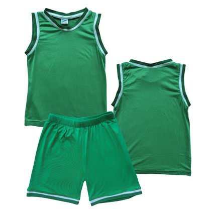 Blank Sleeveless Basketball Jersey & Shorts Set for Toddlers