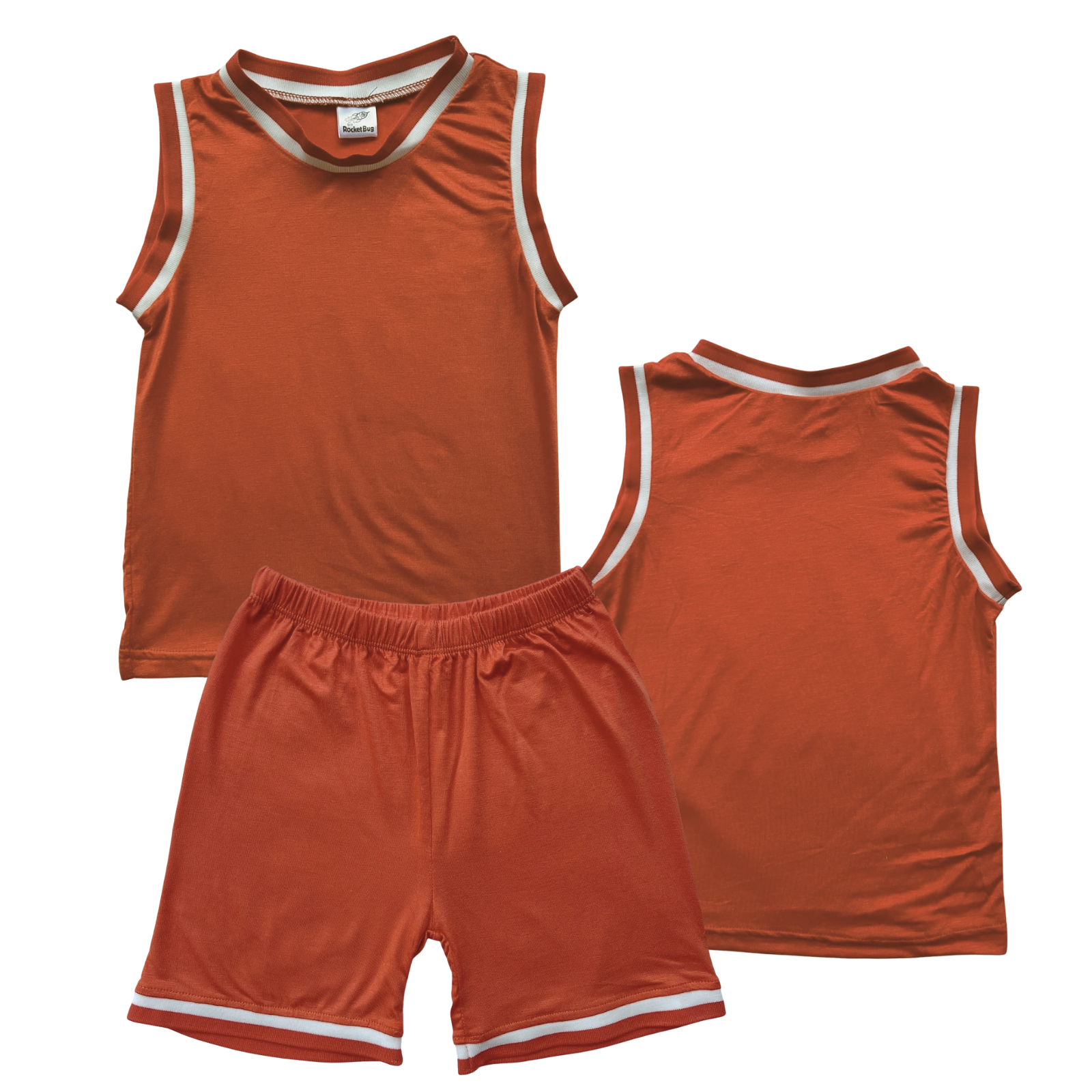 Blank Sleeveless Basketball Jersey & Shorts Set for Toddlers