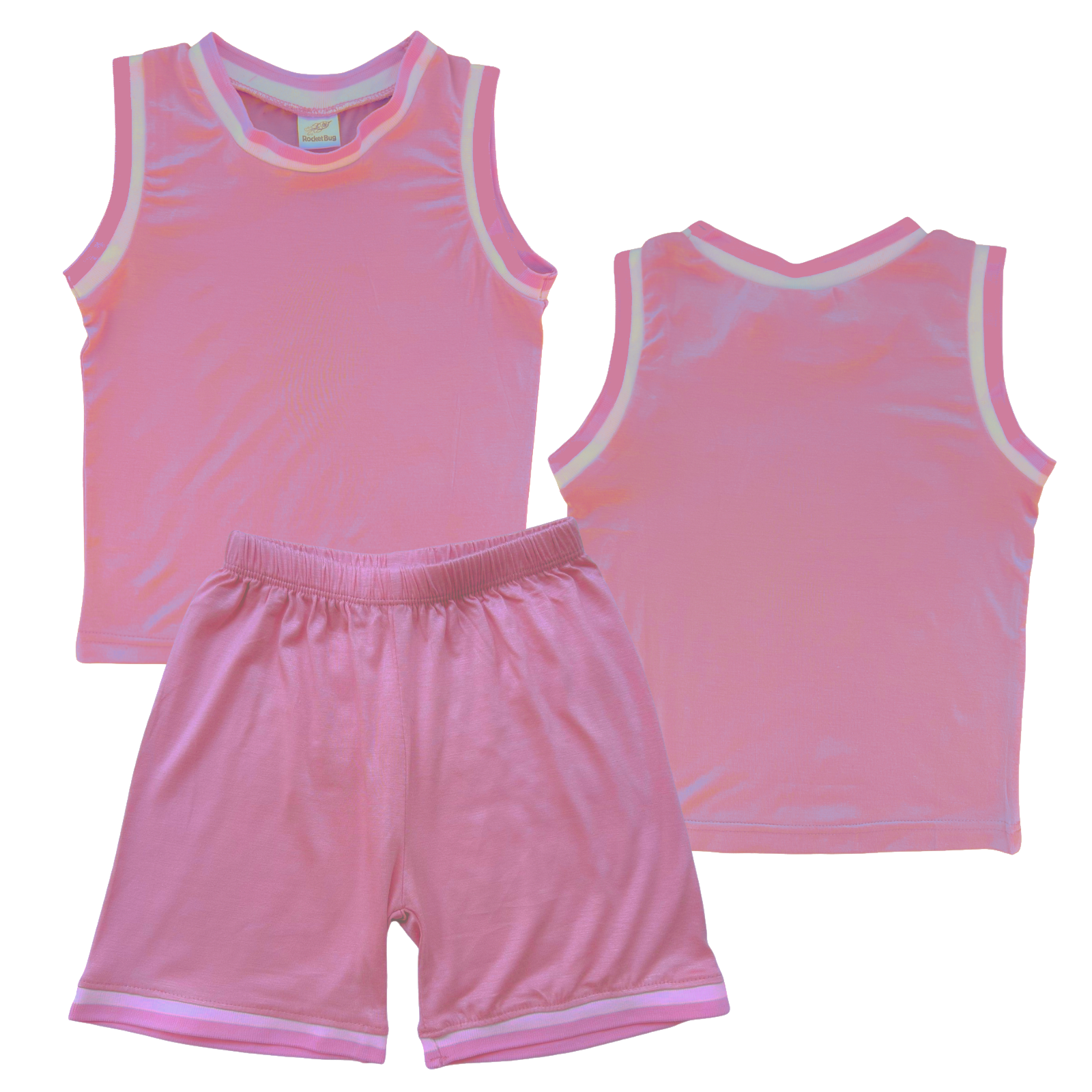 Blank Sleeveless Basketball Jersey & Shorts Set for Toddlers