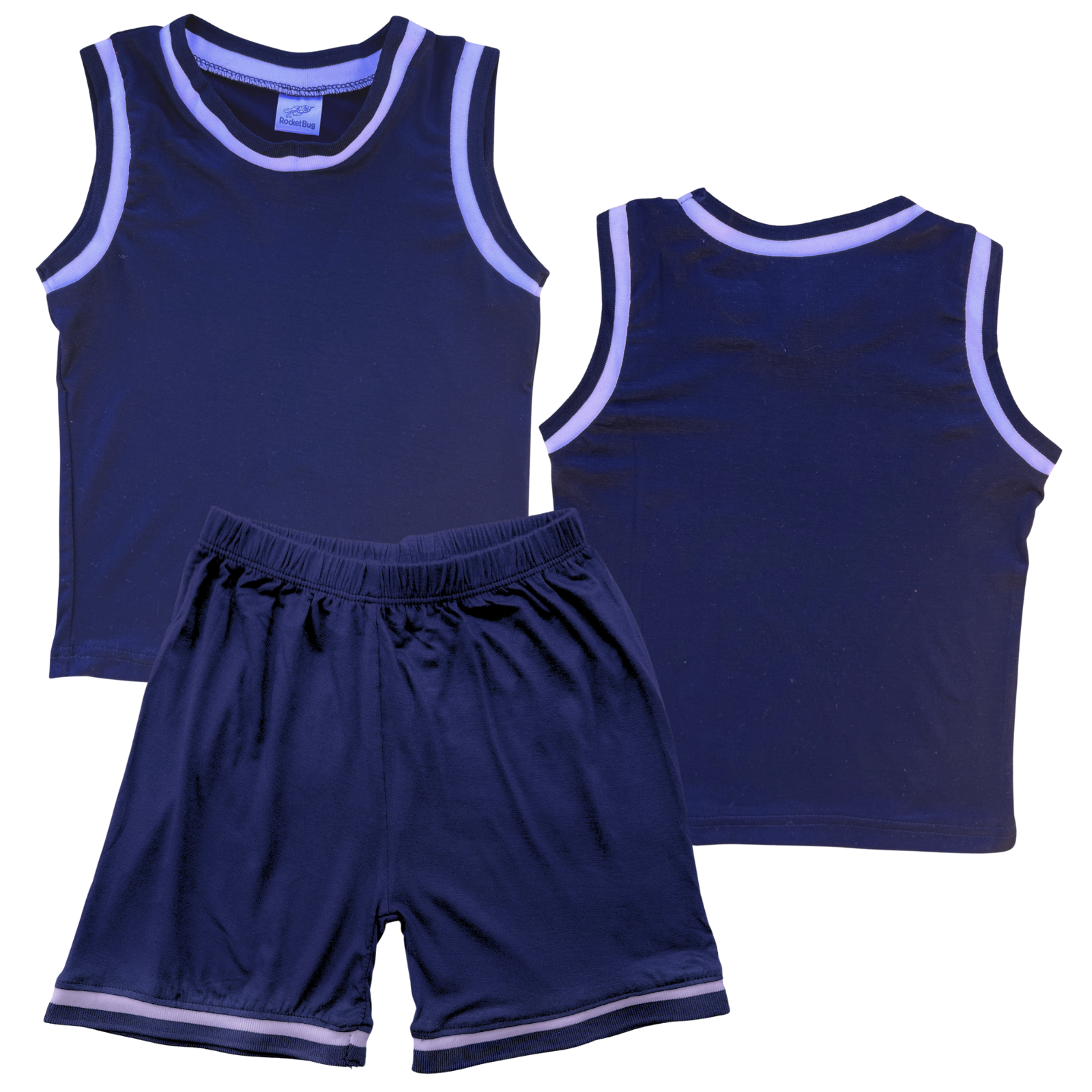 Blank Sleeveless Basketball Jersey & Shorts Set for Toddlers
