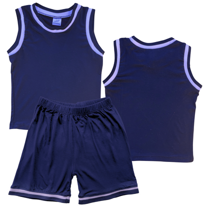 Blank Sleeveless Basketball Jersey & Shorts Set for Toddlers