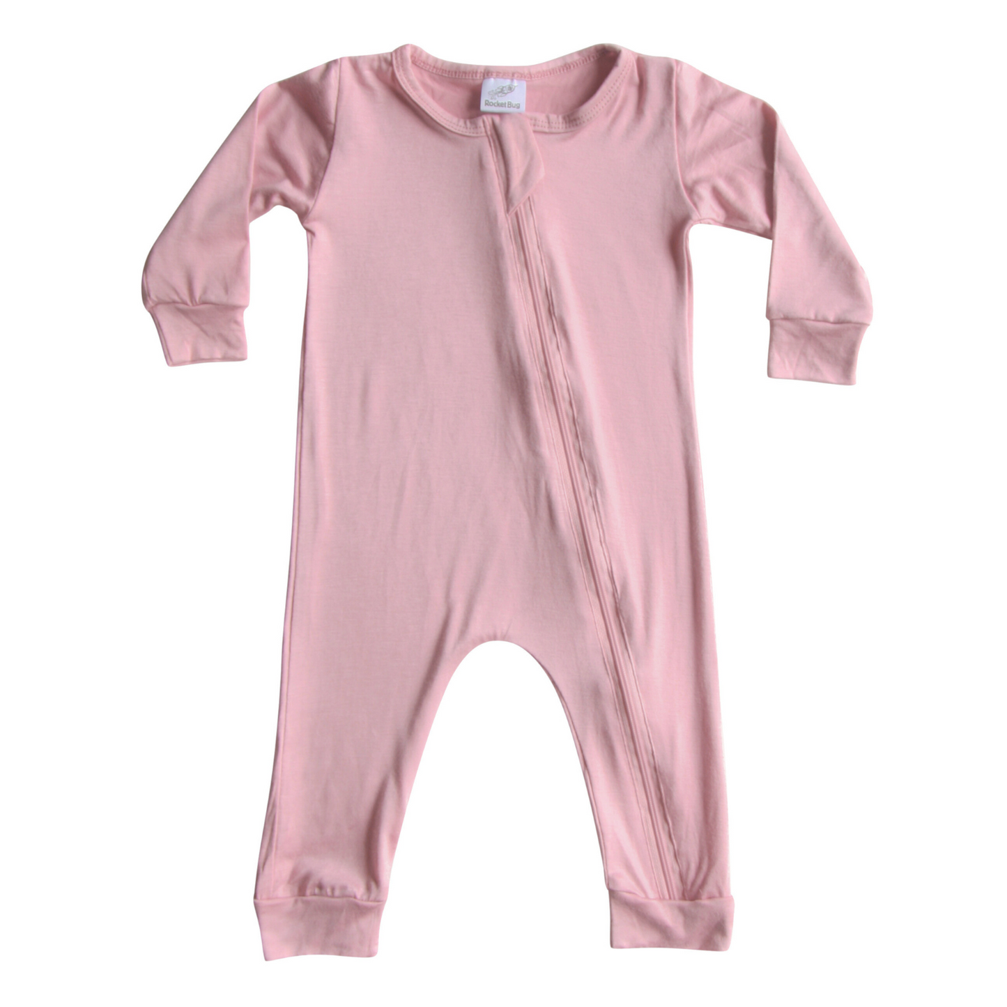 Silky Long Sleeve Zipper Baby Romper Silky Dusty Rose