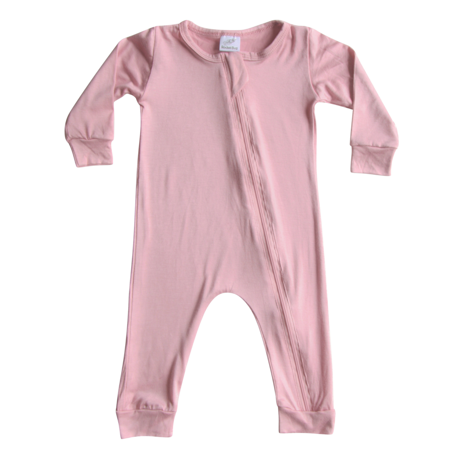 Silky Long Sleeve Zipper Baby Romper Silky Dusty Rose