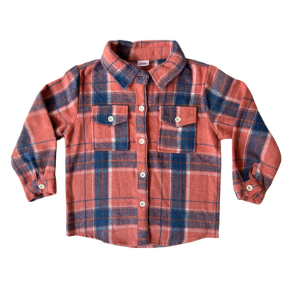 Rocket Bug Cozy Soft Flannels - Thick, Warm, & Snuggly Jacket - Baby, Toddler, Kids, Boys, Girls Shacket