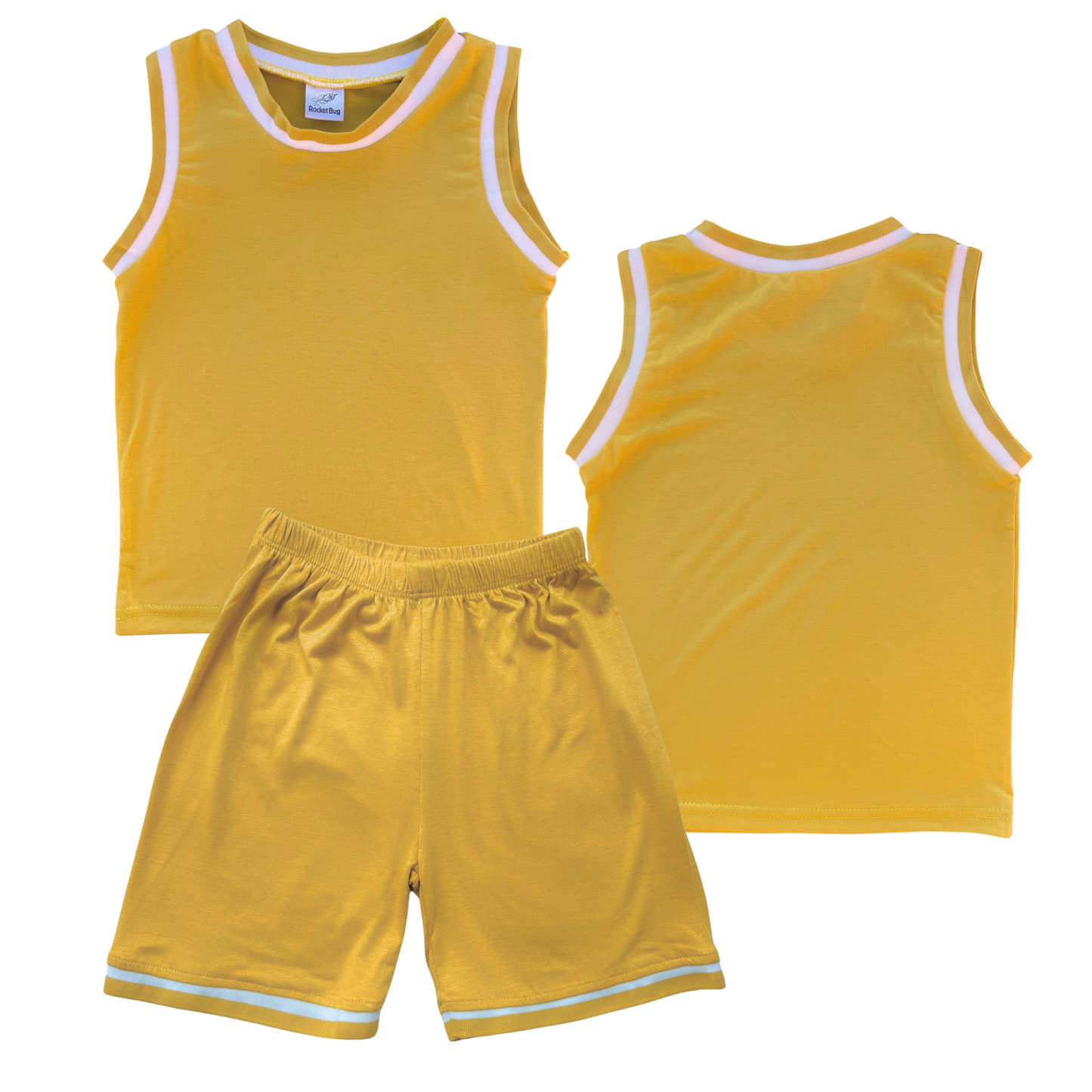 Blank Sleeveless Basketball Jersey & Shorts Set for Toddlers