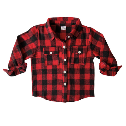 Rocket Bug Cozy Soft Flannels - Thick, Warm, & Snuggly Jacket - Baby, Toddler, Kids, Boys, Girls Shacket