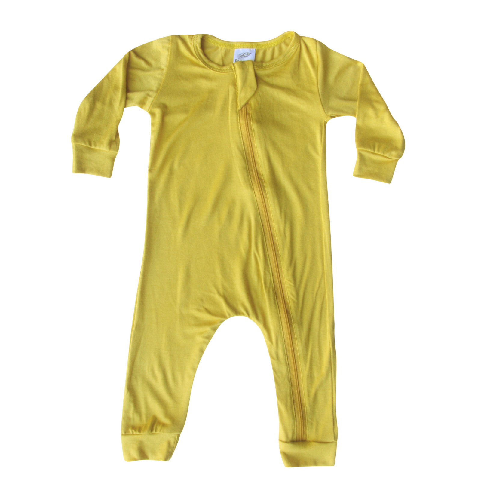 Silky Long Sleeve Zipper Baby Romper Silky Maize
