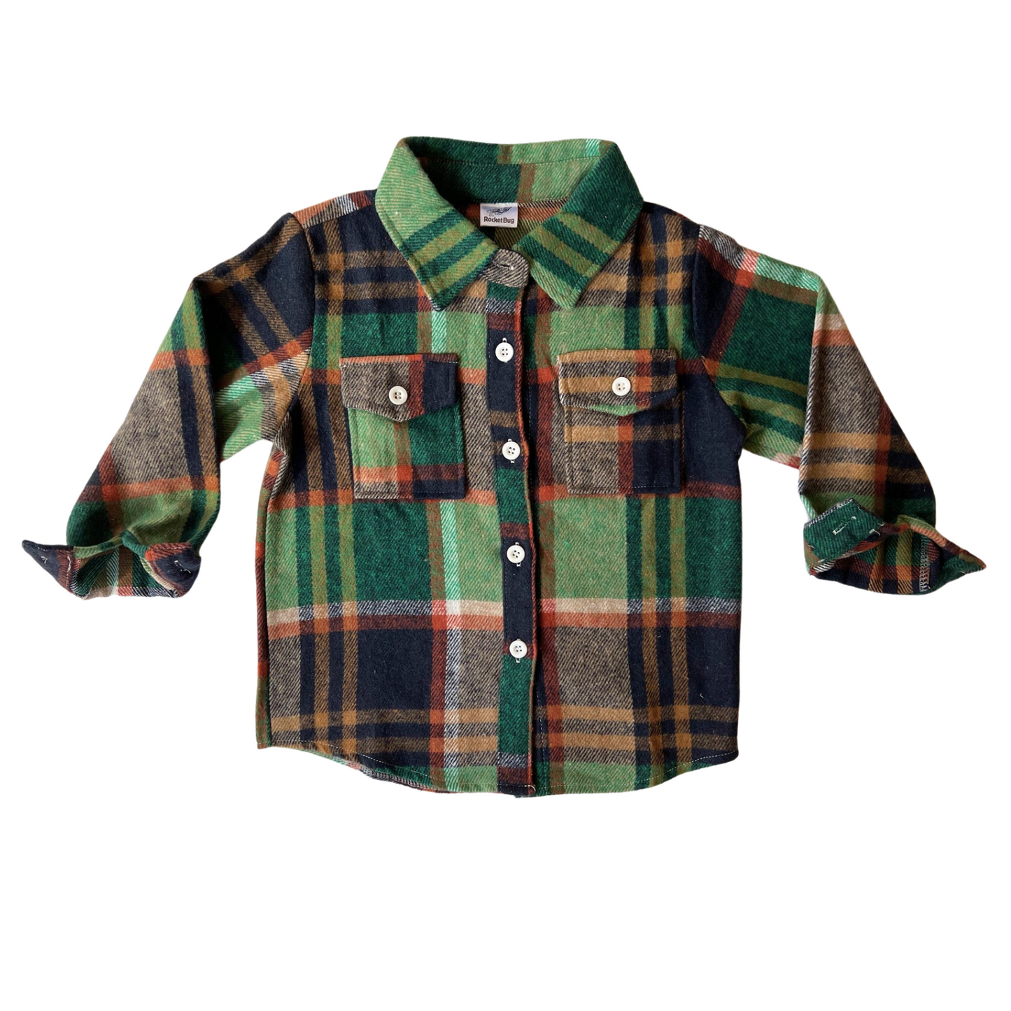 Rocket Bug Cozy Soft Flannels - Thick, Warm, & Snuggly Jacket - Baby, Toddler, Kids, Boys, Girls Shacket