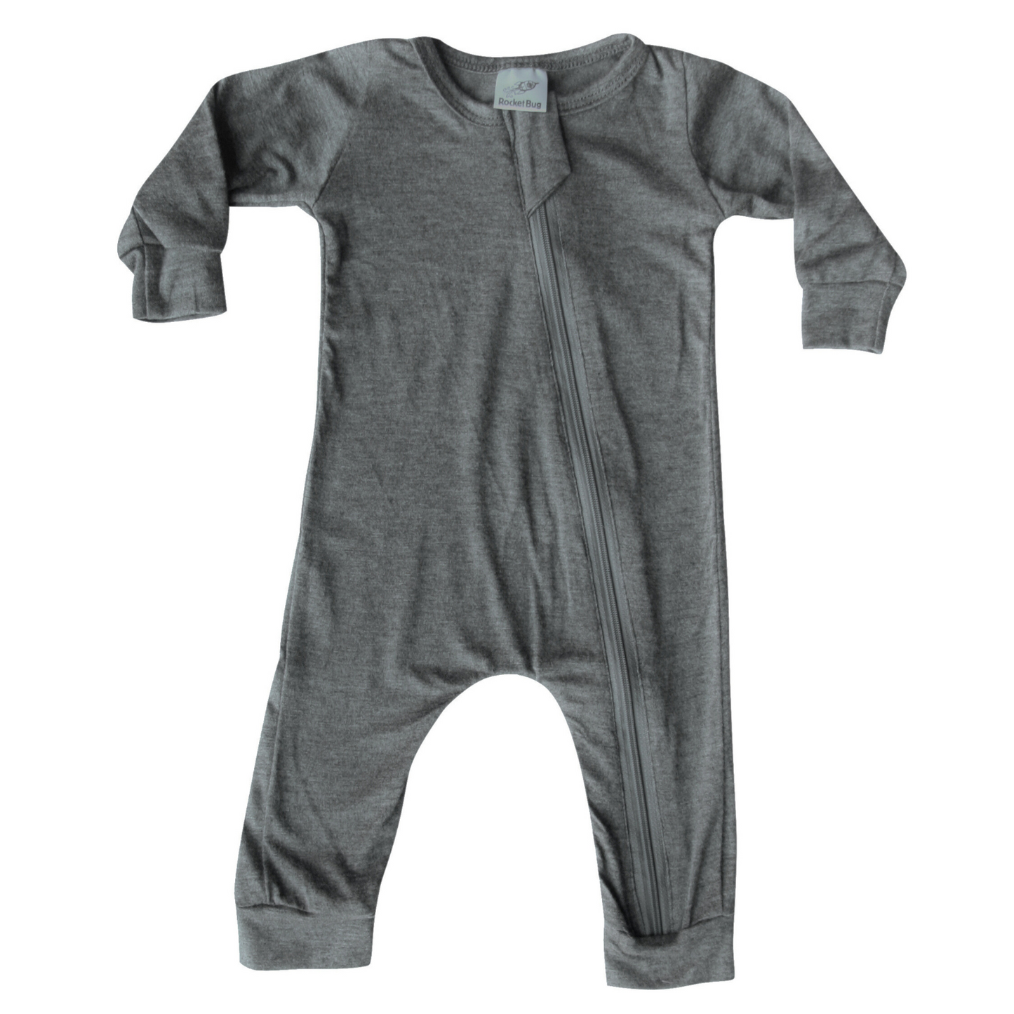Silky Long Sleeve Zipper Baby Romper Silky Heather Gray