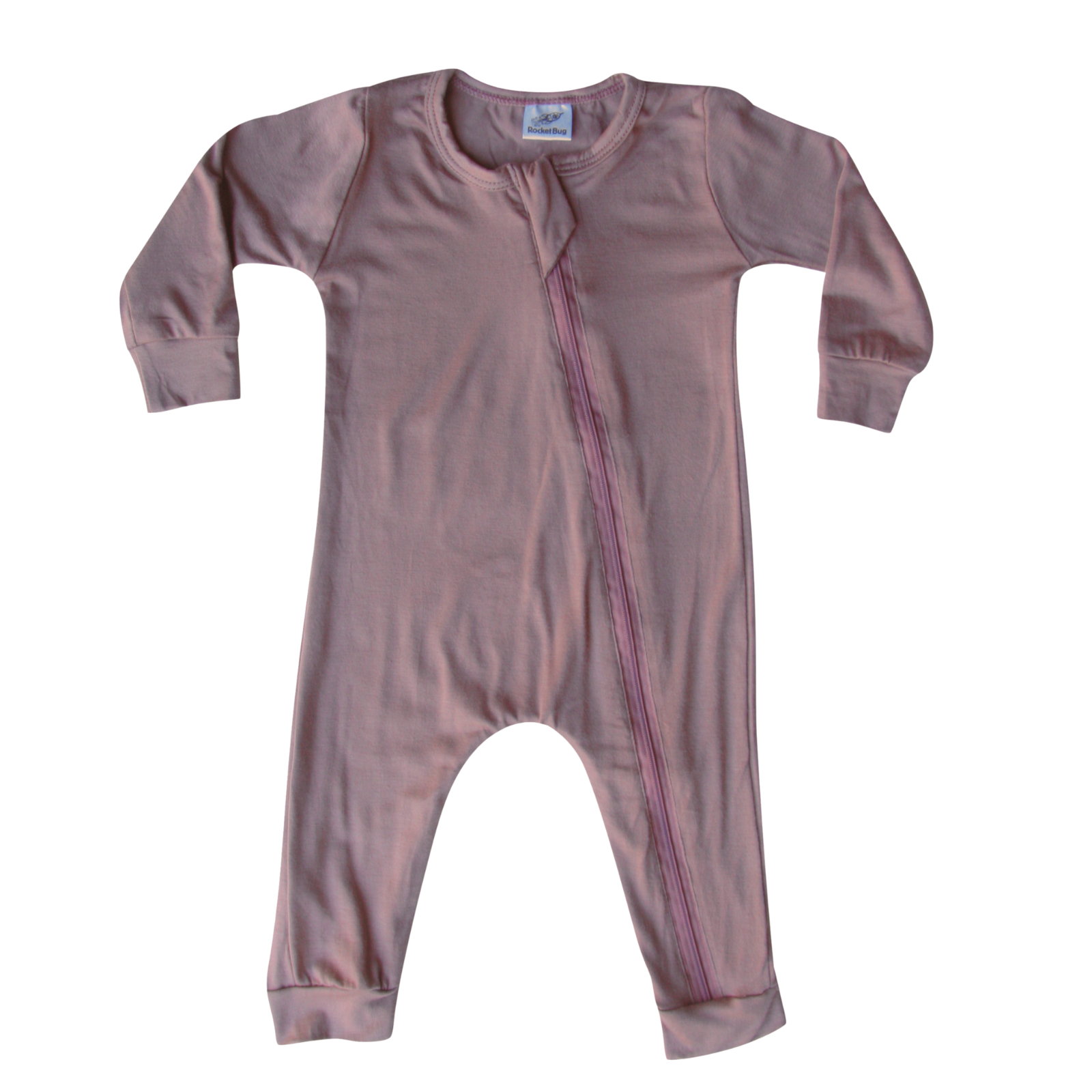 Silky Long Sleeve Zipper Baby Romper Silky Dark Mauve