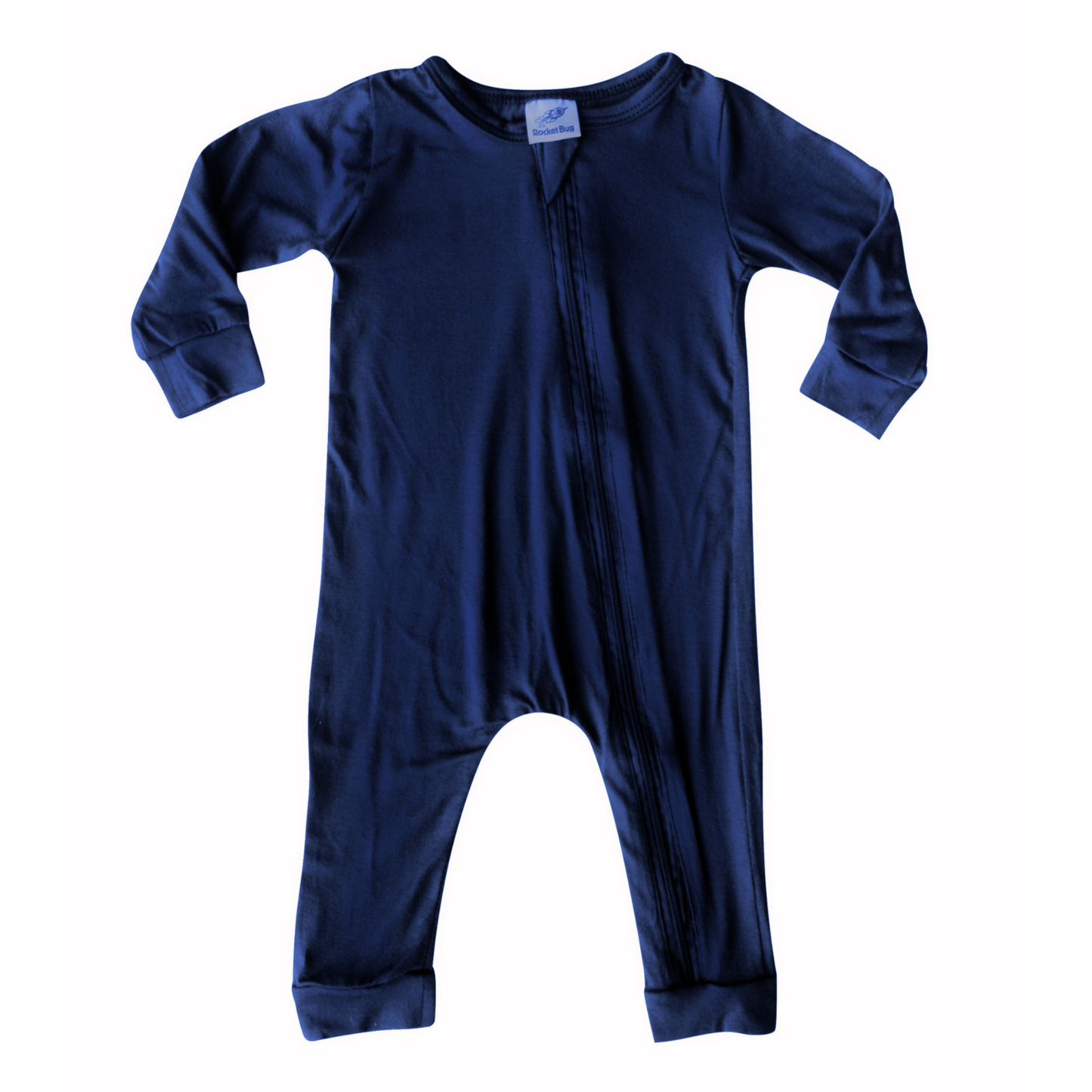 Silky Long Sleeve Zipper Baby Romper Silky Navy