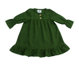 FLASH SALE REG $28 - Long Sleeve Pleated Waist Baby, Toddler, Girls Flannel or Linen Dresses for Babies and Kids
