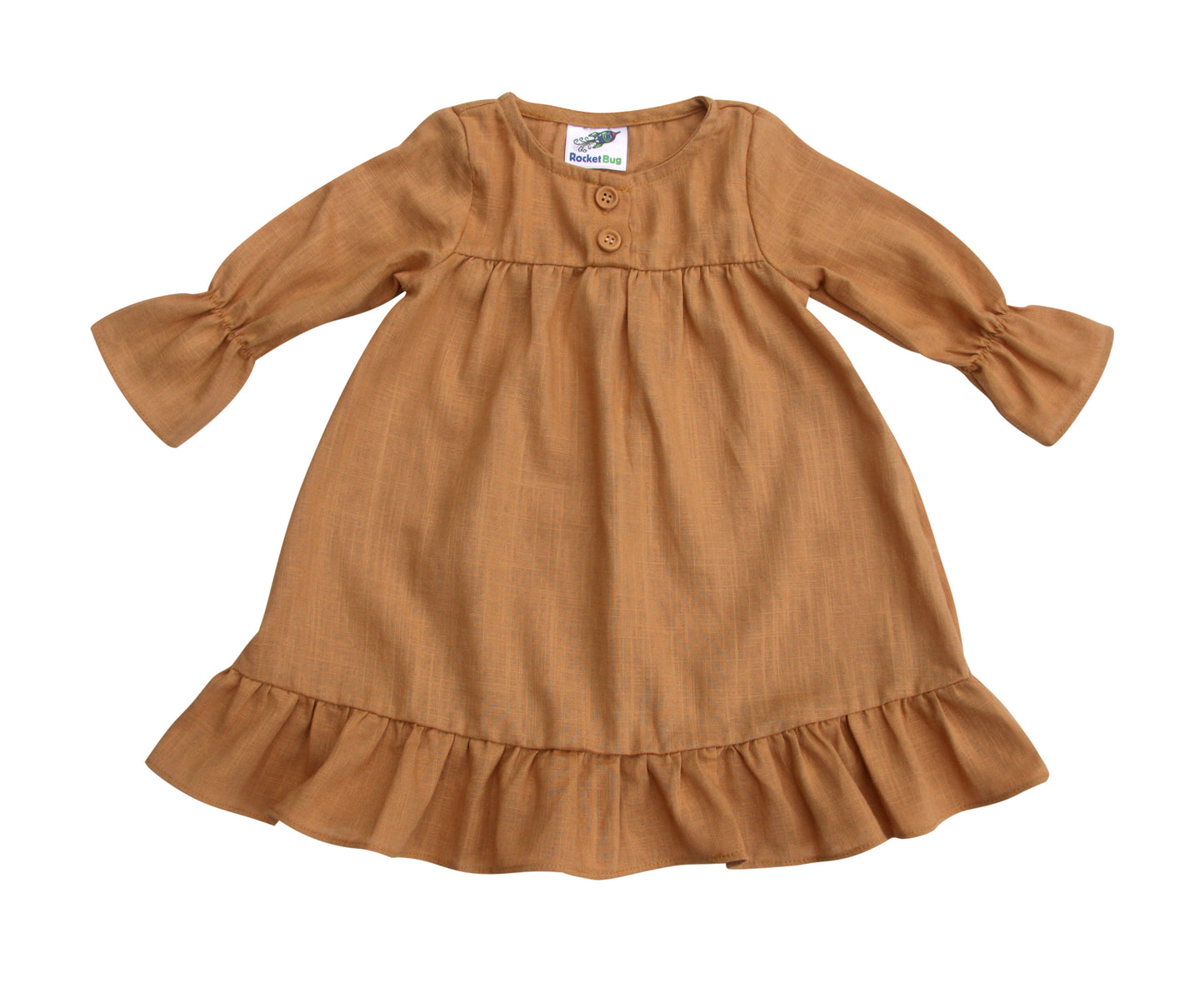 FLASH SALE REG $28 - Long Sleeve Pleated Waist Baby, Toddler, Girls Flannel or Linen Dresses for Babies and Kids