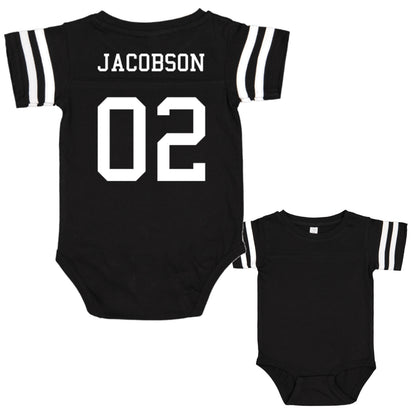 Custom Football Jersey Baby Bodysuit Personalized with Name and Number (Back Only)