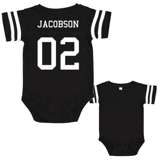 Custom Football Jersey Baby Bodysuit Personalized with Name and Number (Back Only)