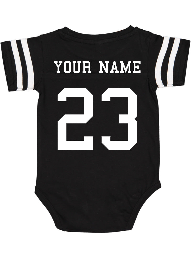 Custom Football Jersey Baby Bodysuit Personalized with Name and Number (Front & Back)