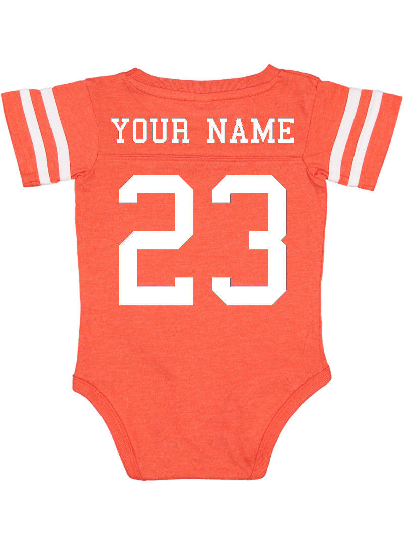 Custom Football Jersey Baby Bodysuit Personalized with Name and Number (Back Only)