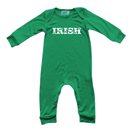 Green St. Patrick's Day Long Sleeve Baby Jumpsuit Romper Irish