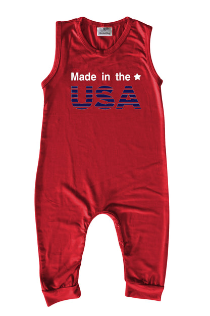 USA Silky Sleeveless Baby Romper for Boys and Girls
