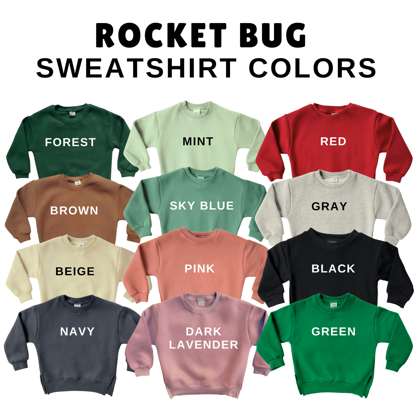 Rocket Bug Personalized Cozy Soft Cotton Crewneck Sweatshirt (Sweater)