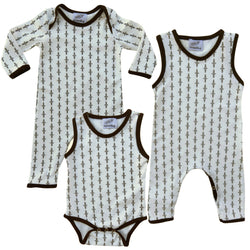 Set of Three Aztec Pattern Baby Rompers