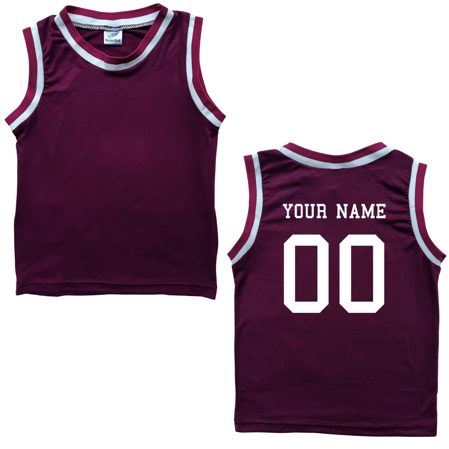 Personalized Sleeveless Basketball Jersey for Toddlers- Personalized with Name and Number (Back Only)