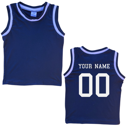 Personalized Sleeveless Basketball Jersey for Toddlers- Personalized with Name and Number (Back Only)