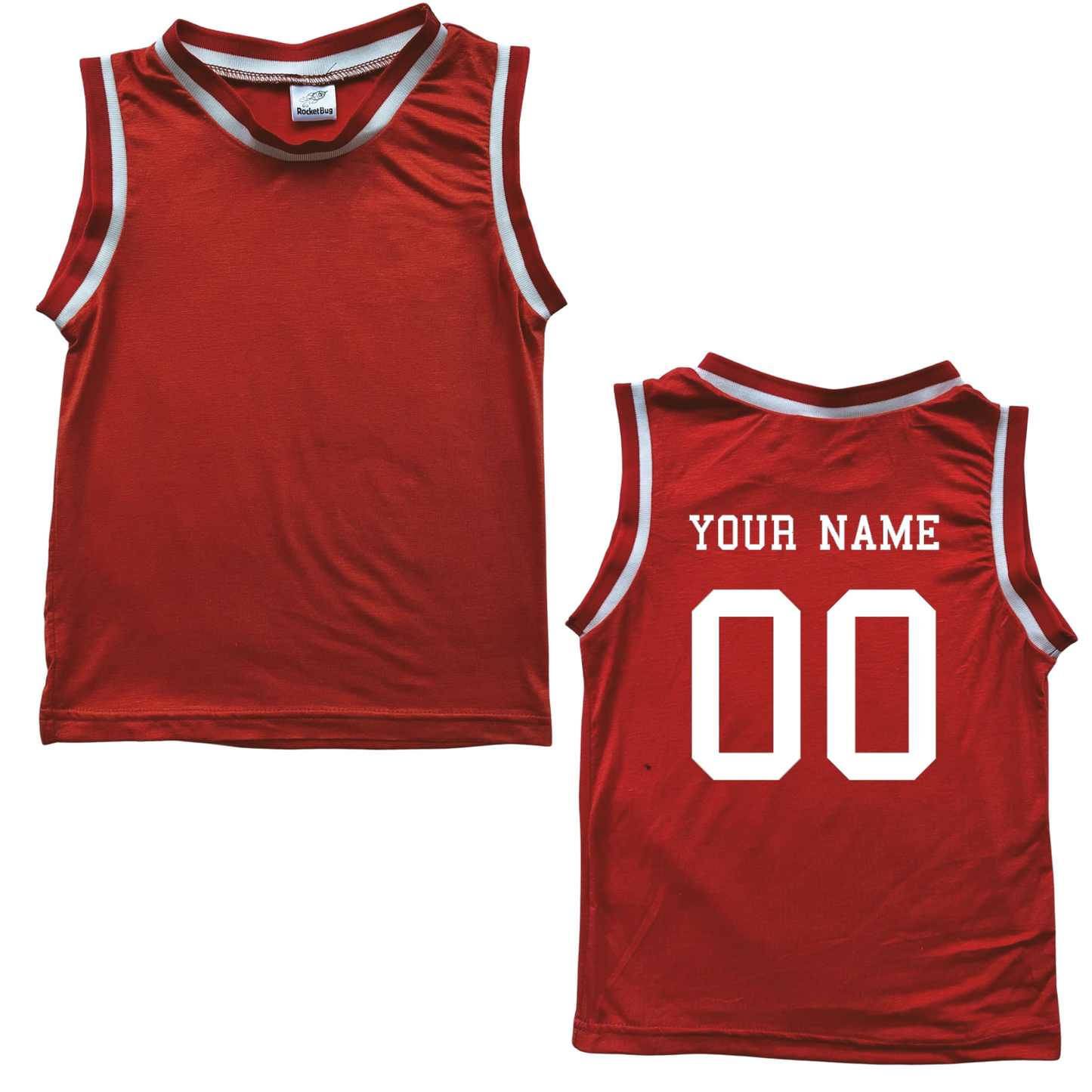 Personalized Sleeveless Basketball Jersey for Toddlers- Personalized with Name and Number (Back Only)