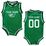 Personalized TEAM Basketball Jersey Baby Bodysuit Personalized with Name and Number (Front & Back)