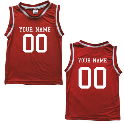 Personalized Sleeveless Basketball Jersey for Toddlers- Personalized with Name and Number (Front & Back)
