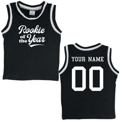 Personalized Rookie of the Year Basketball Jersey Toddler Tee Personalized with Name and Number