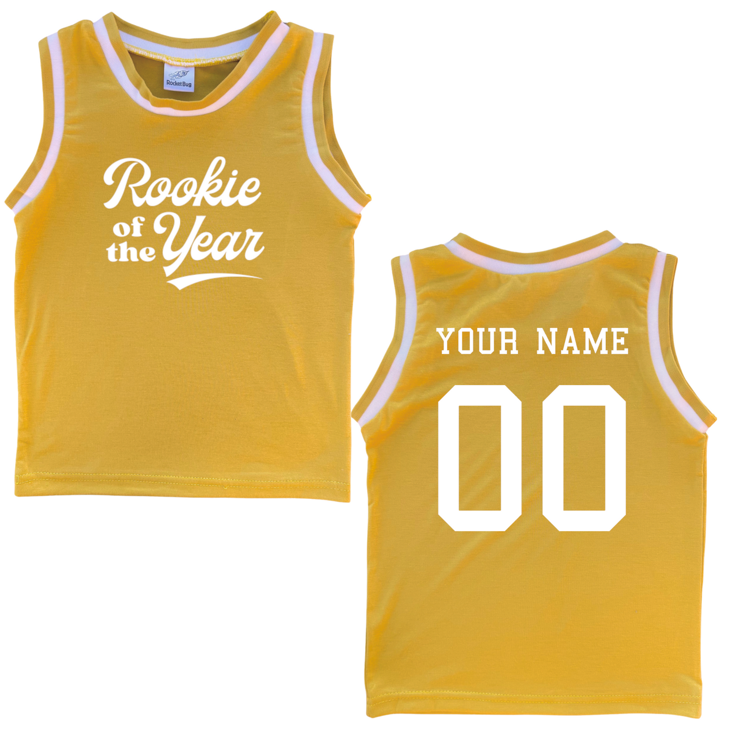Personalized Rookie of the Year Basketball Jersey Toddler Tee Personalized with Name and Number