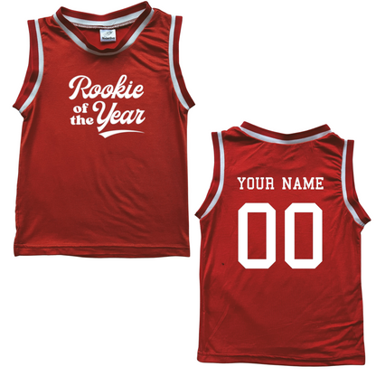 Personalized Rookie of the Year Basketball Jersey Toddler Tee Personalized with Name and Number