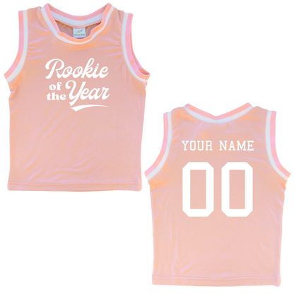 Personalized Rookie of the Year Basketball Jersey Toddler Tee Personalized with Name and Number