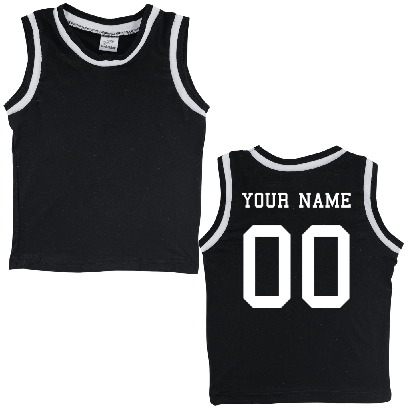 Personalized Sleeveless Basketball Jersey for Toddlers- Personalized with Name and Number (Back Only)