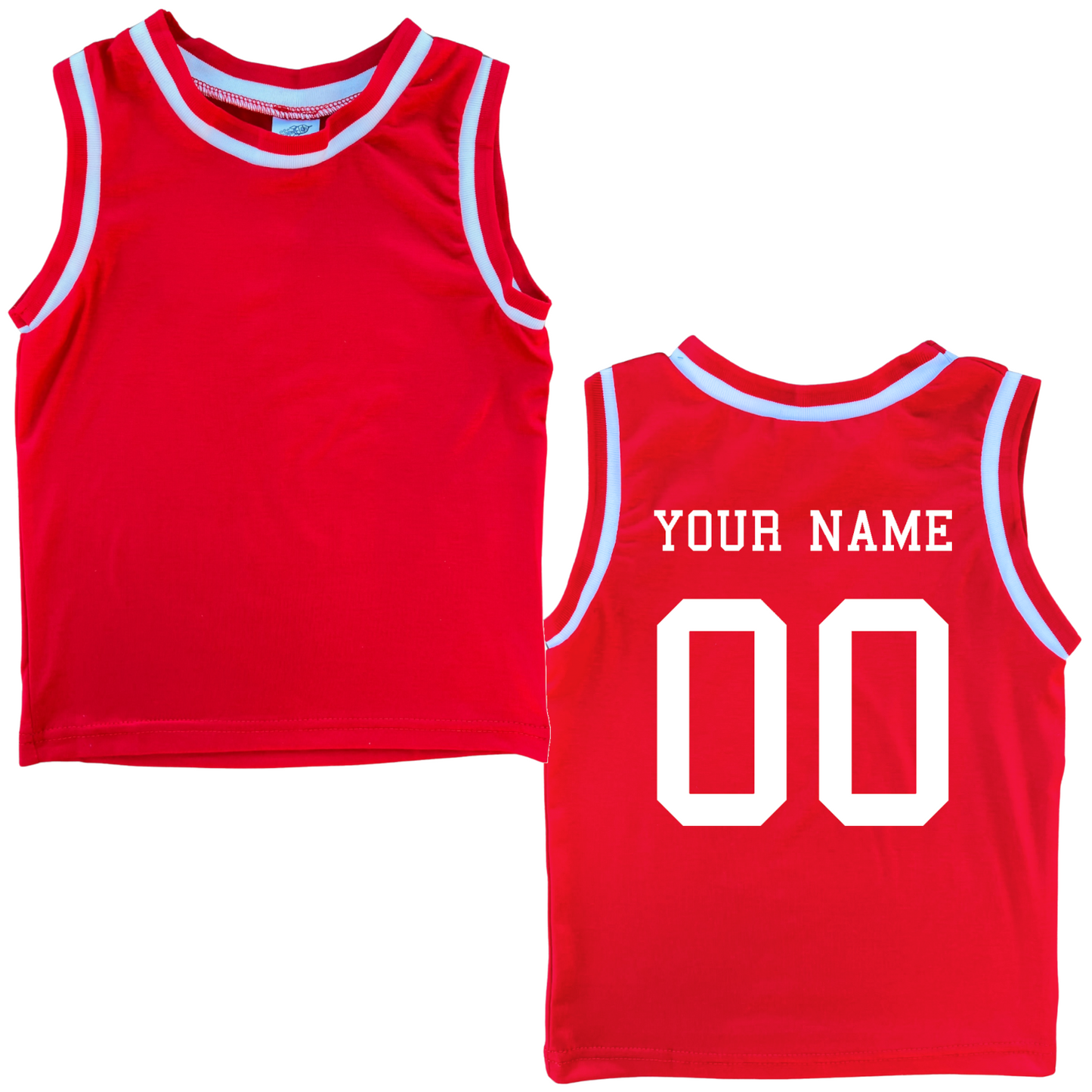 Personalized Sleeveless Basketball Jersey for Toddlers- Personalized with Name and Number (Back Only)