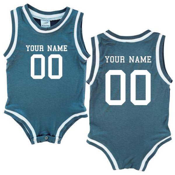 Personalized Sleeveless Basketball Jersey for Babies - Personalized with Name and Number (Front & Back)