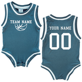 Personalized TEAM Basketball Jersey Baby Bodysuit Personalized with Name and Number (Front & Back)